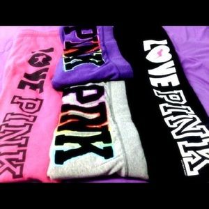 VS💕PINK💕RARE💕VINTAGE💕LOVE PNK LOGO  BLUE SWEATPANTS💕MED💕GUC💕